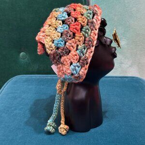 Granny Stitch Crochet Head Kerchief Scarf, Multi-Color